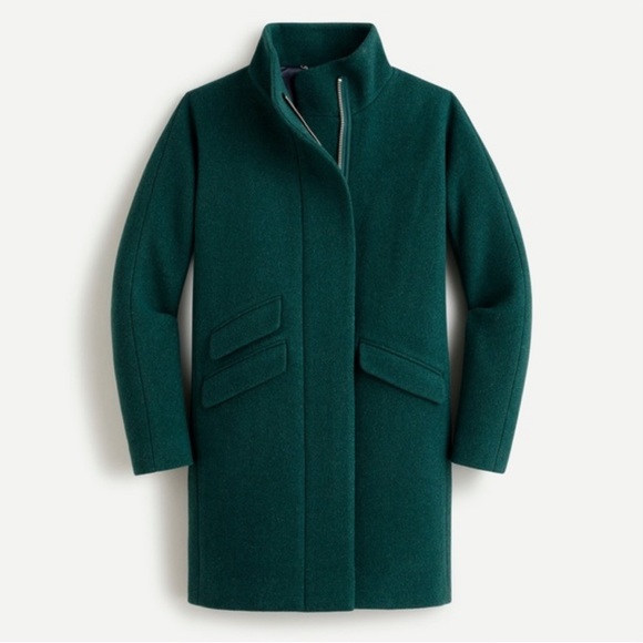 J Crew Stadium Wool Cocoon Coat Forest Green 10 - Picture 2 of 12